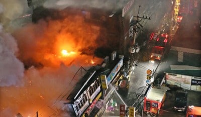 Fire in Seoul's Insa-dong street